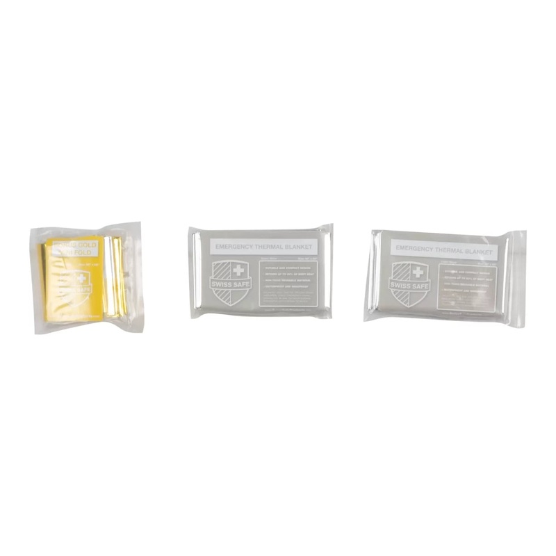 Swiss Safe Emergency Thermal Mylar Blankets 3-Pack