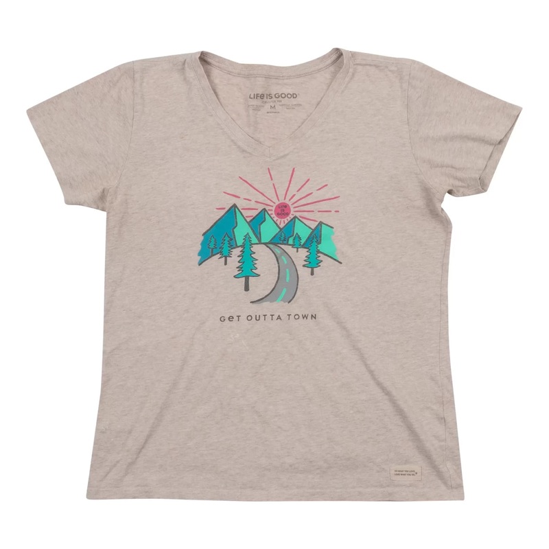 LIFE IS GOOD Get Outta Town Vista Crusher-Lite V-Neck T-Shirt - Women's