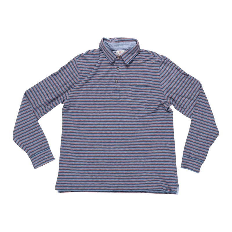Faherty Luxe Organic Cotton Striped Long Sleeve Polo Shirt - Men's