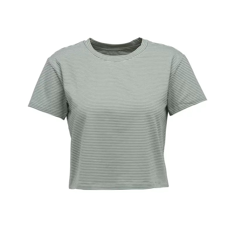 Black Diamond Stripe Crop Short Sleeve  T - Women's