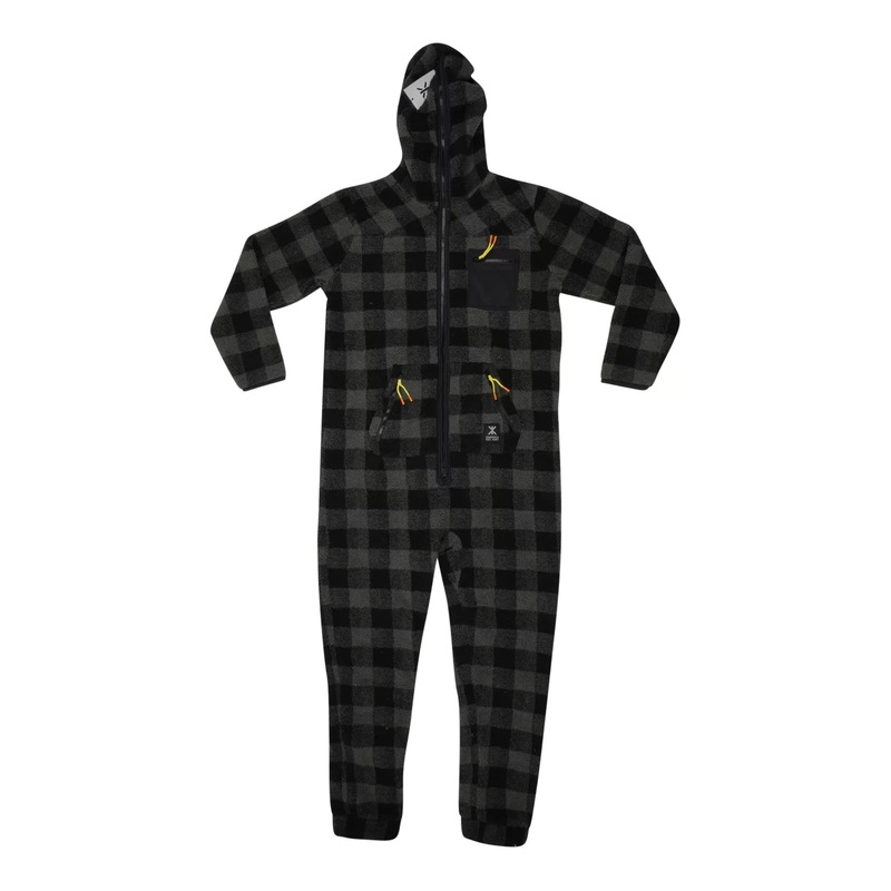 Onepiece Checkered Fleece Jumpsuit - Men's