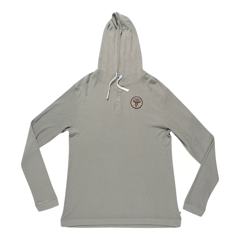 Free Fly Waffle Long Sleeve Henley with Hood - Men's