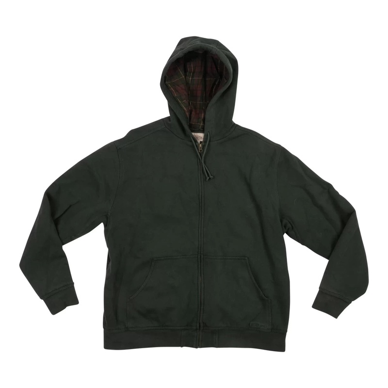 L.L.Bean Katahdin Iron Works Full Zip Hoodie Flannel Lined - Men's