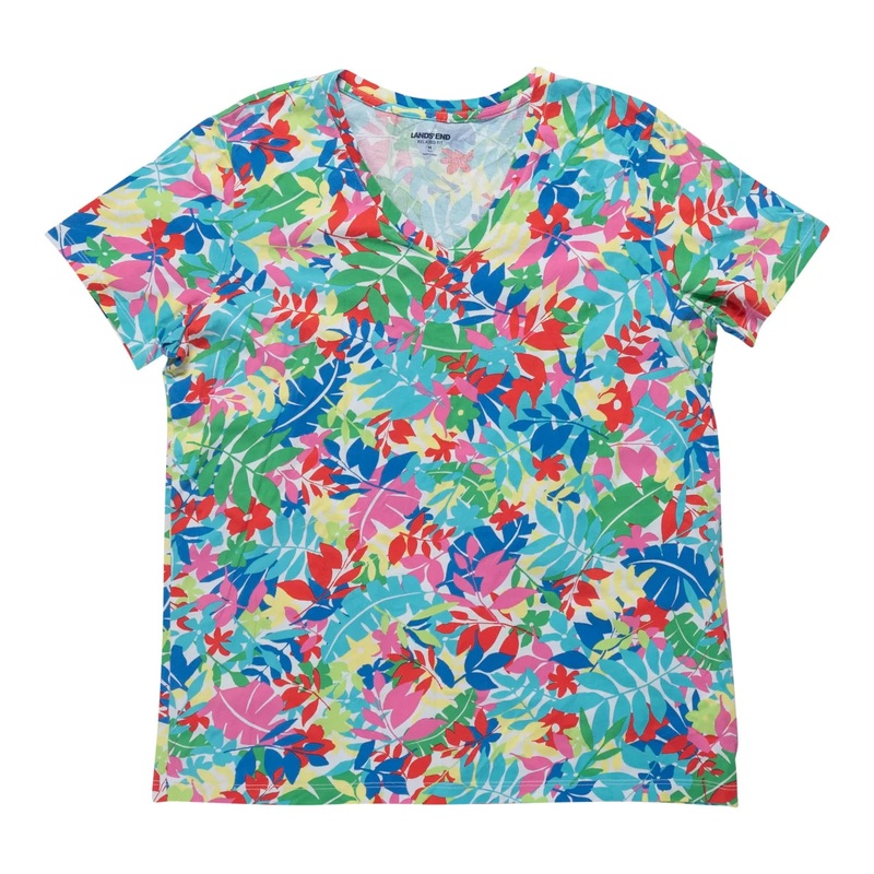 Lands' End Relaxed Supima Cotton V-Neck T-Shirt - Women's
